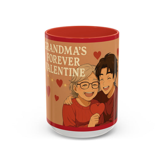 Grandma’s Forever Valentine Accent Coffee Mug — Heartwarming Family Gift (11/15oz)