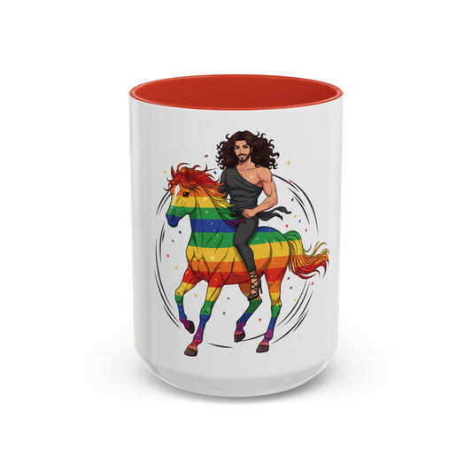 Rainbow Horse Rider Coffee Mug — Pride LGBTQ+ Gift