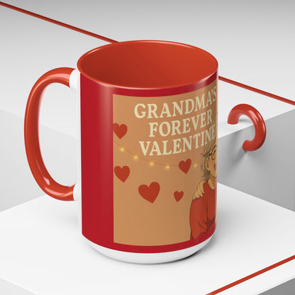 Grandma’s Forever Valentine Accent Coffee Mug — Heartwarming Family Gift (11/15oz)