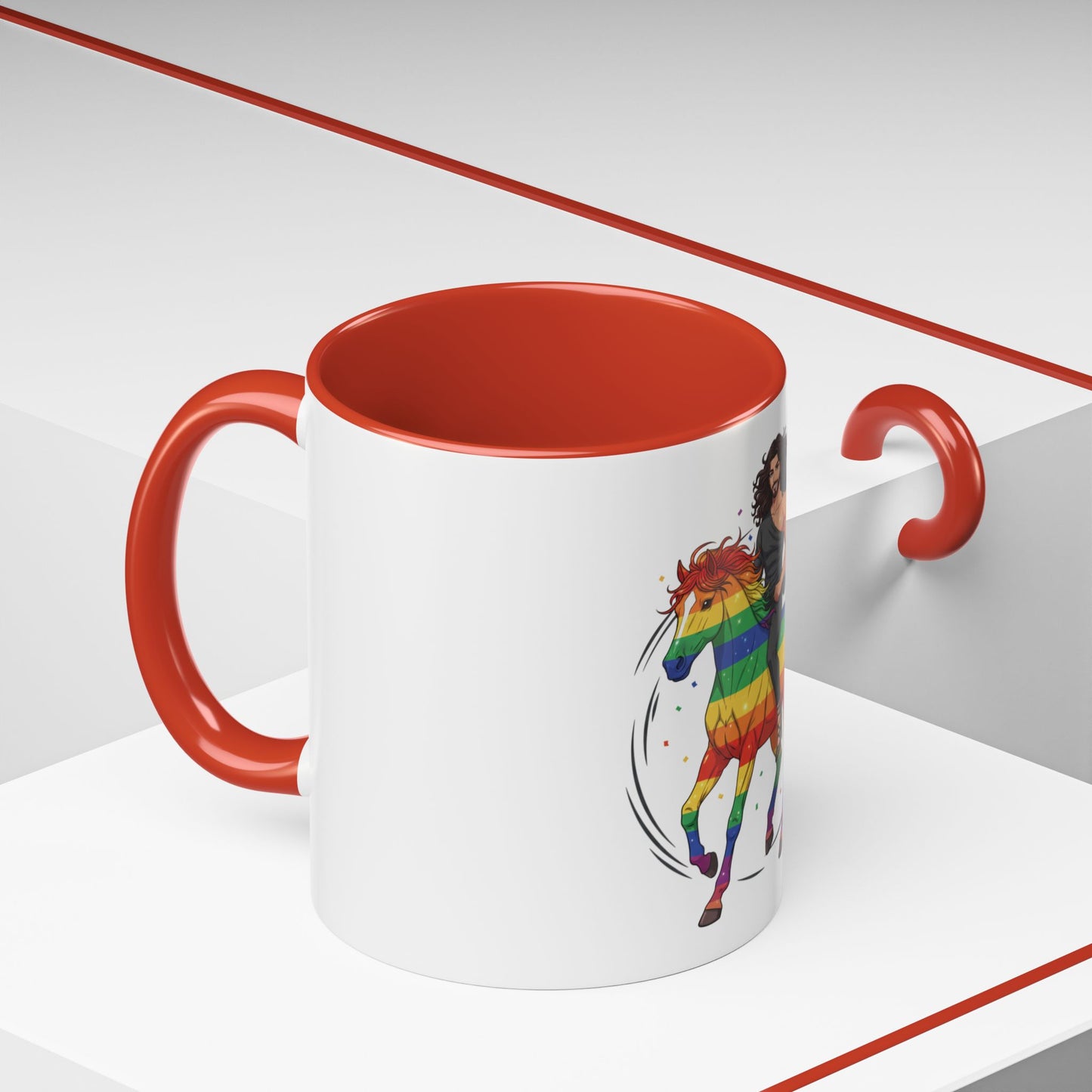 Rainbow Horse Rider Coffee Mug — Pride LGBTQ+ Gift