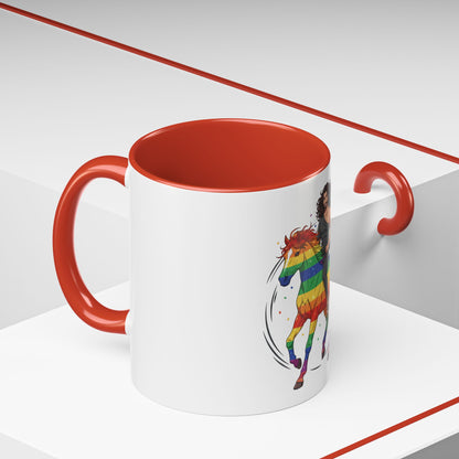 Rainbow Horse Rider Coffee Mug — Pride LGBTQ+ Gift