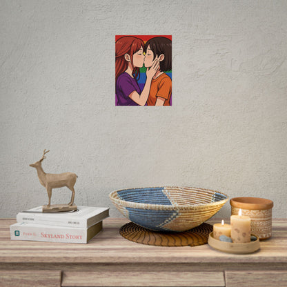 Rolled Poster — Lesbian Pride Anime Kiss