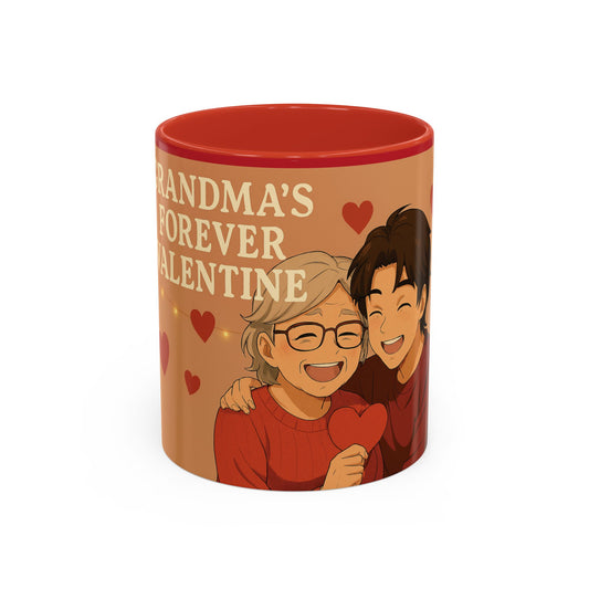 Grandma’s Forever Valentine Accent Coffee Mug — Heartwarming Family Gift (11/15oz)