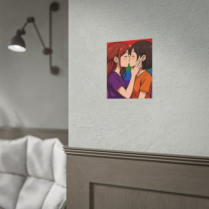 Rolled Poster — Lesbian Pride Anime Kiss