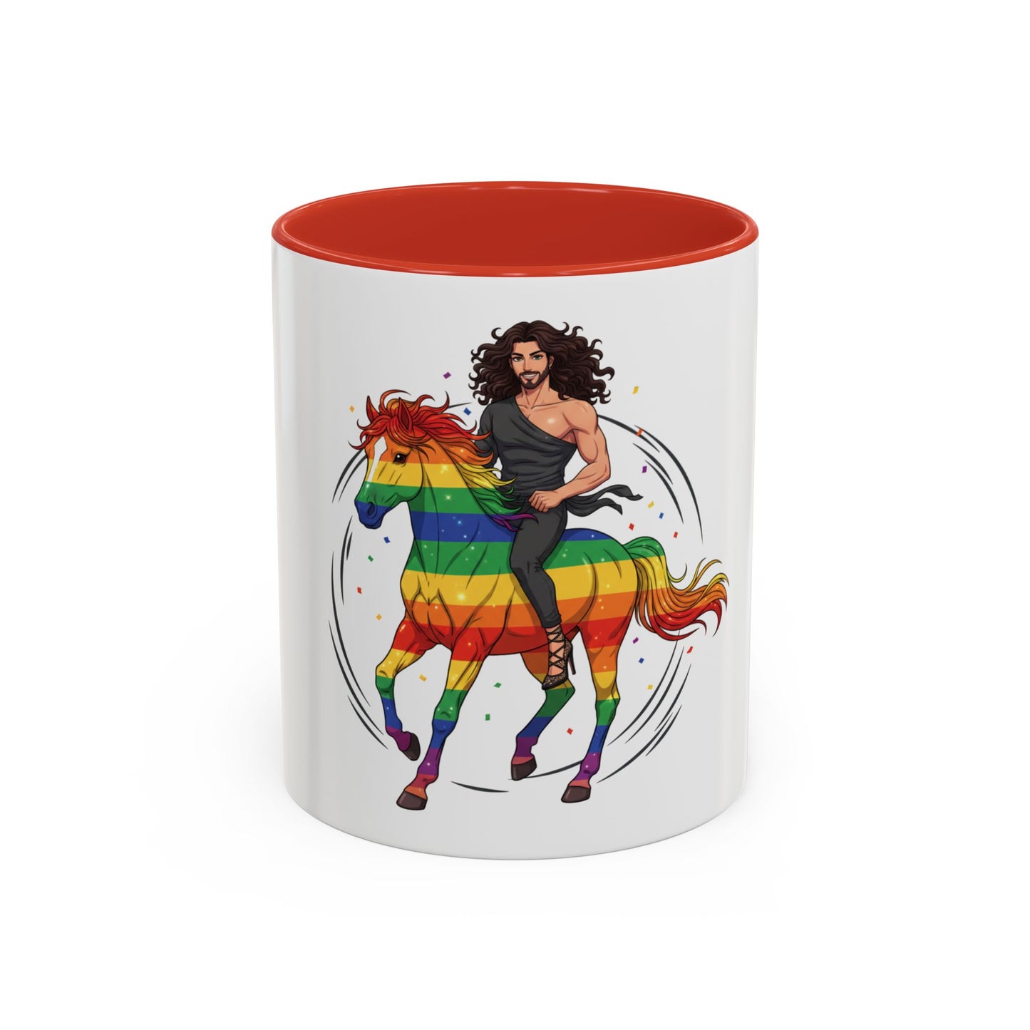 Rainbow Horse Rider Coffee Mug — Pride LGBTQ+ Gift